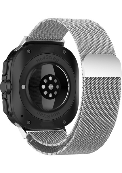 Samsung Galaxy Watch Ultra 47 mm ile Uyumlu Kordon Tam Uyumlu Pimli Metal Hasır Çelik Kayış