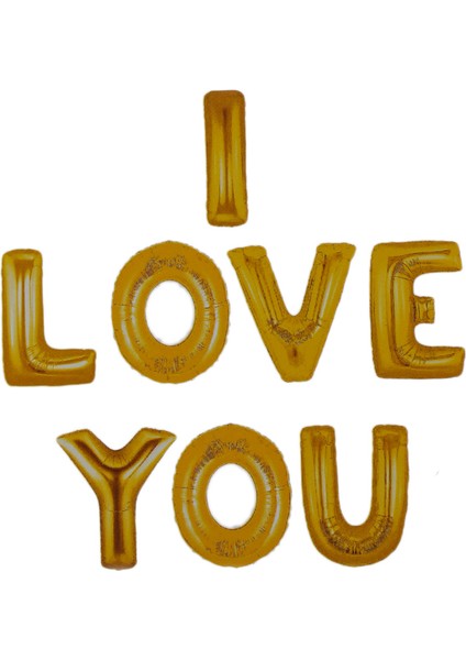 Folyo Balon I Love You Set 45 cm Altın