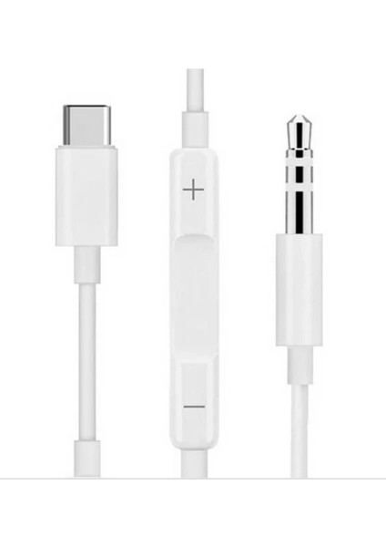 USB Type-C 3.5mm Aux Ses Kablosu Beyaz
