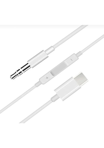 USB Type-C 3.5mm Aux Ses Kablosu Beyaz
