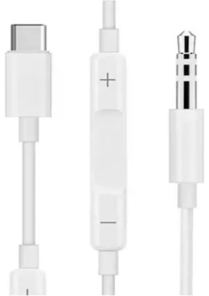 USB Type-C 3.5mm Aux Ses Kablosu Beyaz