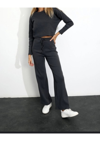 Kadın Kışlık Yumuşak Dokulu Kaşkorse Crop Takım fiyatları