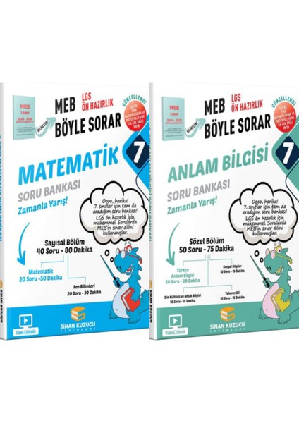 7.sınıf Matematik Soru Bankası ve 7.sınıf Anlam Bilgisi Soru Bankası Sinan Kuzucu