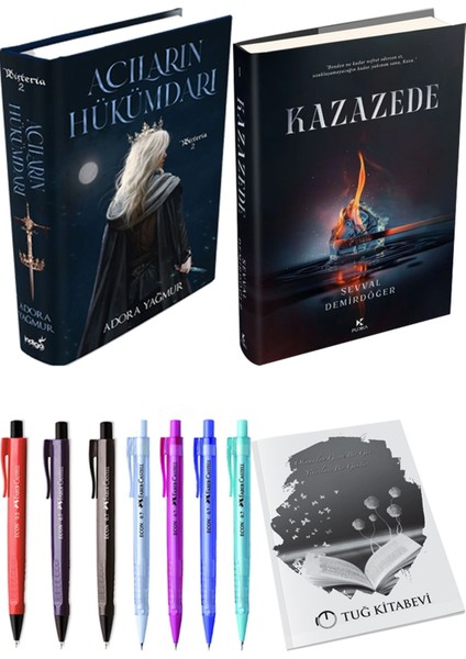 Kazazede 1 Ciltli ve Acıların Hükümdarı Ciltli Adora Yağmur 2'li Set + Hediyeli