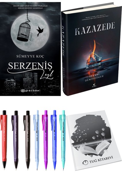 Kazazede 1 Ciltli ve Epsilon Yayınevi Serzeniş Leyl Ciltli Sümeyye Koç 2'li Set + Hediyeli