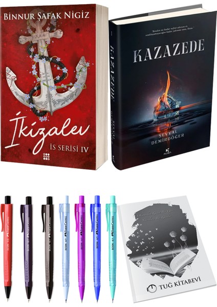 Kazazede 1 Ciltli ve Is Serisi 4 Ikizalev Ciltli Binnur Şafak Nigiz 2'li Set + Hediyeli