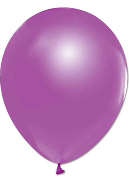 Metalik Balon 12 Inç Baskısız (100 Adet) Mor