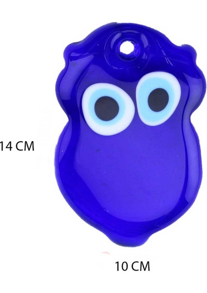 Cam Nazar Boncuğu Delikli Baykuş Modeli Büyük Boy 10X14 cm fiyatları