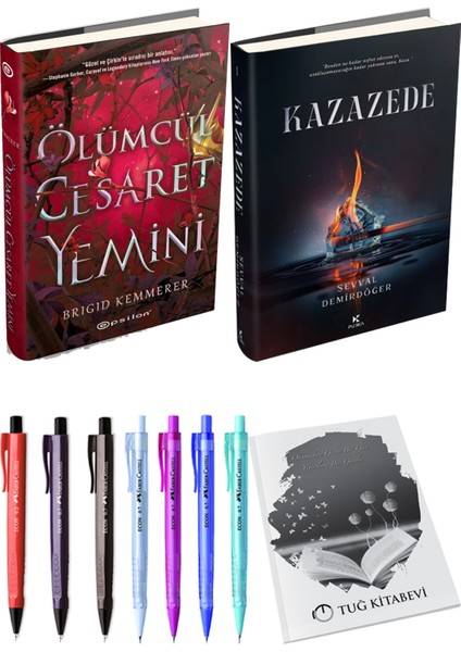 Kazazede 1 Ciltli ve Ölümcül Cesaret Yemini Ciltli Brigid Kemmerer 2'li Set + Hediyeli