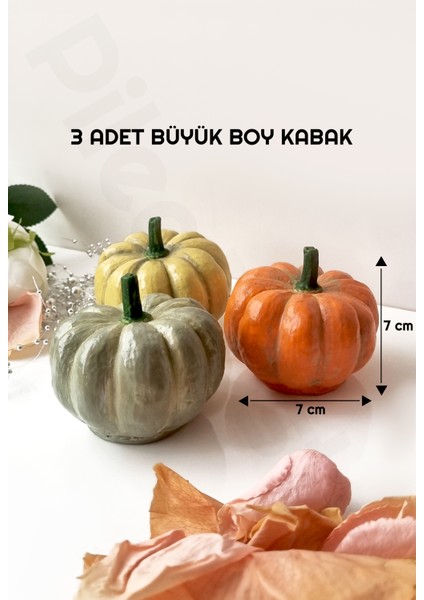 Pp Handmade|dekoratif Bal Kabakları 3 Adet|kabak Biblo|masaüstü Dekor|dekoratif Kabak|dekoratif Obje|masa Dekoru,pileaposter