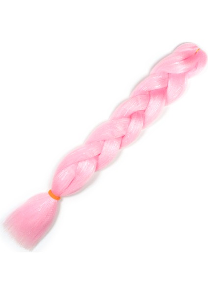 Afrika Örgüsü Simli Saç Pink Şeker Pembe / Tinsel ( 100 gr )