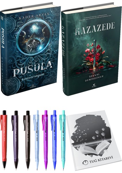 Kazazede 2 Ciltli ve Pusula 3 Konsorsiyum Ciltli Kader Arvas 2'li Set + Hediyeli