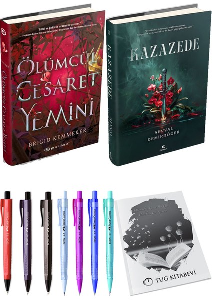 Kazazede 2 Ciltli ve Ölümcül Cesaret Yemini Ciltli Brigid Kemmerer 2'li Set + Hediyeli