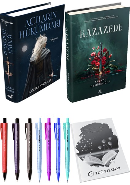 Kazazede 2 Ciltli ve Acıların Hükümdarı Ciltli Adora Yağmur 2li Set + Hediyeli