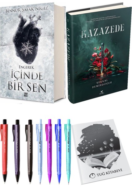 Kazazede 2 Ciltli ve İçinde Bir Sen 1 Engerek Ciltli Binnur Şafak Nigiz 2'li Set + Hediyeli