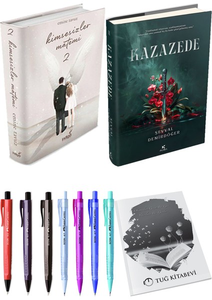 Kazazede 2 Ciltli ve Kimsesizler Matemi 2 Ciltli Emine Tavuz 2li Set + Hediyeli