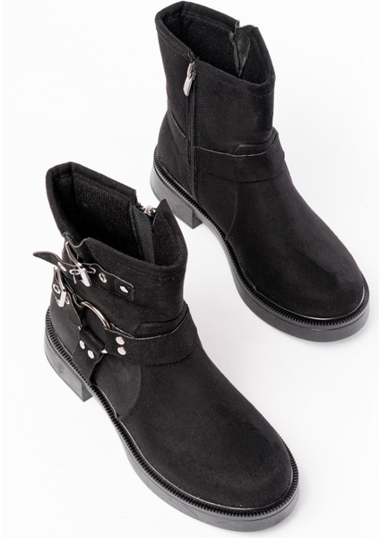Siyah Süet Toka Aksesuarlı Fermuarlı Günlük Kadın Bot fırsatları