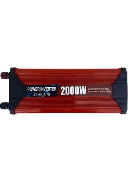 2000 Watt Modifiye Invertör Dönüştürücü 12/230V USB Akü Bağlantılı (4738)