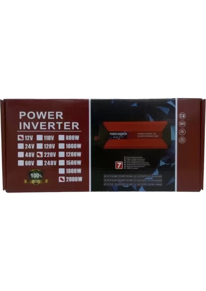 2000 Watt Modifiye Invertör Dönüştürücü 12/230V USB Akü Bağlantılı (4738)