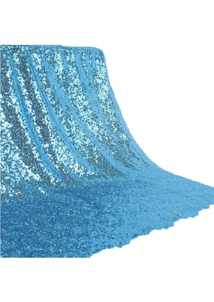 Payet Pullu Kumaş Parti Masa Örtüsü 100 x 140 cm Mavi