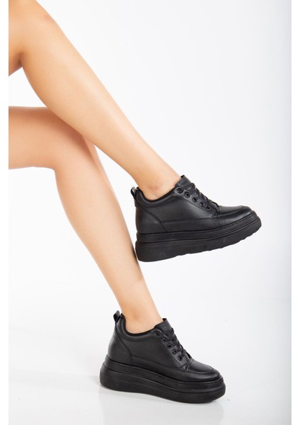 Nesvina Kadın Gizli Topuk Siyah Sneaker fırsatları