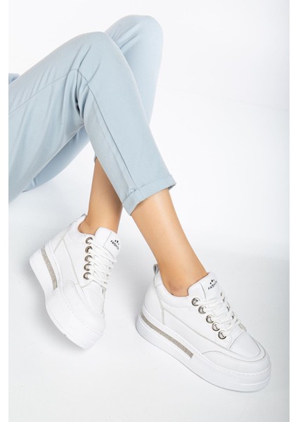 Granes Kadın Beyaz Gizli Topuk Sneaker