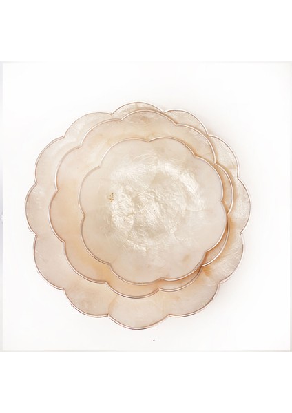Capiz Üçlü Set -Yuvarlak Sedef 23 cm