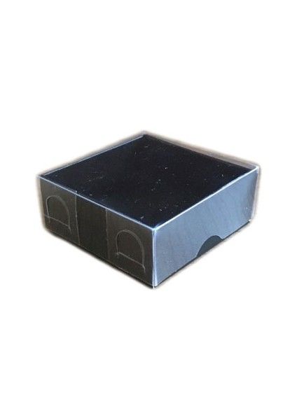 Asetat Kutu Altı Karton 5 x 5 x 2,2 cm (50 Adet) Siyah