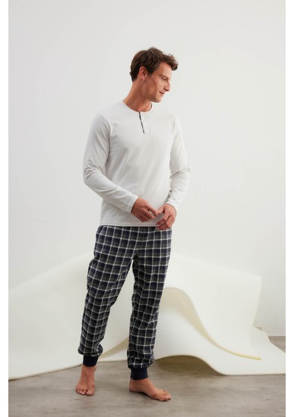 Erkek Pamuklu Uzun Kollu Pijama Takımı modelleri