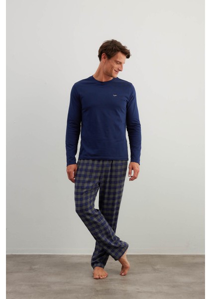 Erkek Pamuklu Uzun Kollu Pijama Takımı modelleri
