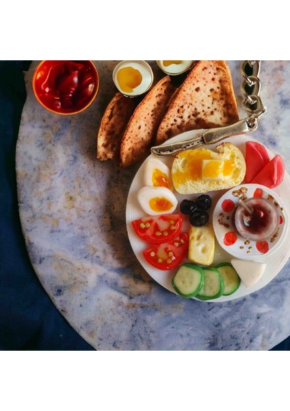 Kahvaltı Tabağı Anahtarlık Polimer Kil