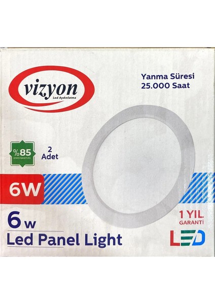 6 Watt Sıva Altı LED Panel-Sarı Işık(2'li Kutu) fiyatları