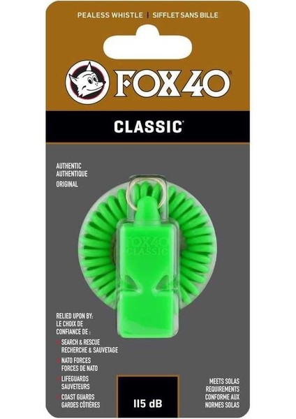 Fox 40 Classic Safety Neon Yeşil-Bileklikli Düdük 9935-1400