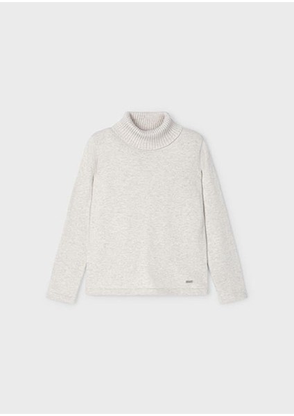 04-09 Yaş Kız Çocuk Gri Renk Balıkçı Yaka Örme Kazak