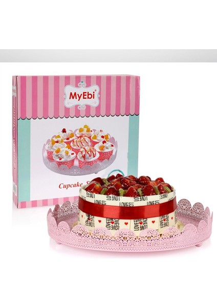 Metal Cupcake Standı Pembe Kek Standı