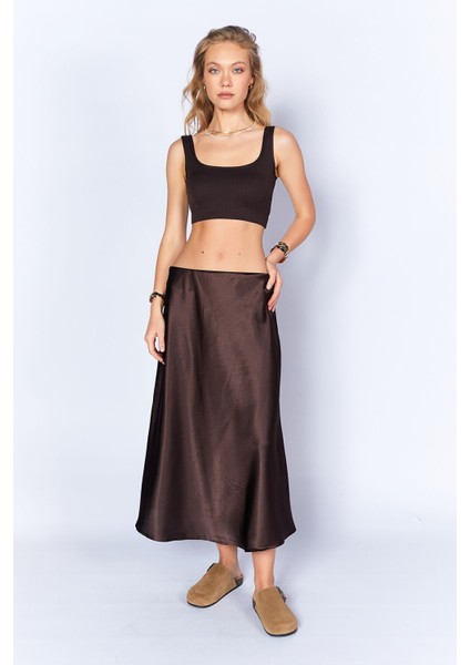 Kahve Saten Etek| EK100298936-8936 modelleri