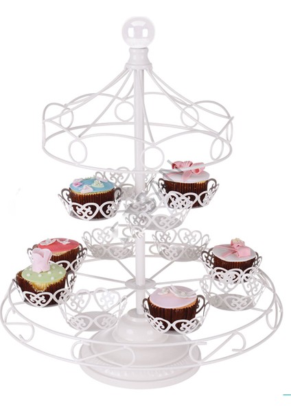 Metal Cupcake Standı Atlıkarınca - 12&apos;li Kek Standı