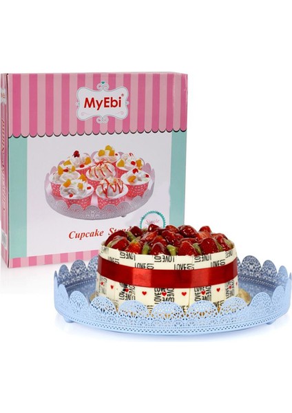 Metal Cupcake Standı Mavi Kek Standı