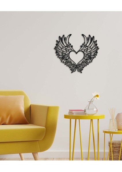 - Melek Kanatları Metal Tablo, Duvar Dekoru - Sevgi, Sevgili, Aşk Temalı Hediyelik Tablo - 72 x 63 - cm -Siyah - Doğum Günü - Sevgililer Günü - Anneler Günü -LOVE-108 fırsatları