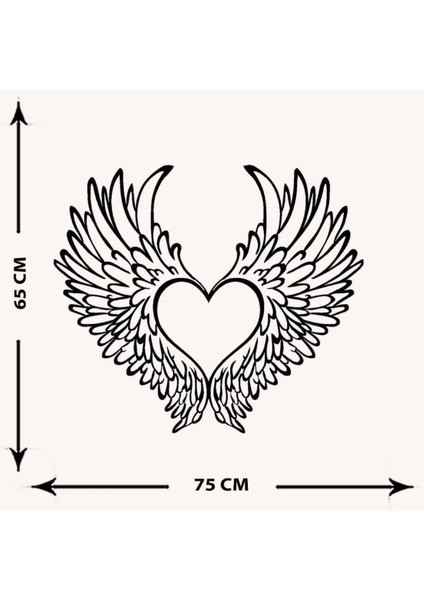 - Melek Kanatları Metal Tablo, Duvar Dekoru - Sevgi, Sevgili, Aşk Temalı Hediyelik Tablo - 72 x 63 - cm -Siyah - Doğum Günü - Sevgililer Günü - Anneler Günü -LOVE-108 indirimleri