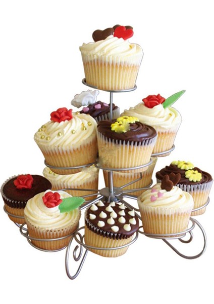 Metal Cupcake Standı 3 Katlı / 13&apos;lü Kek Standı