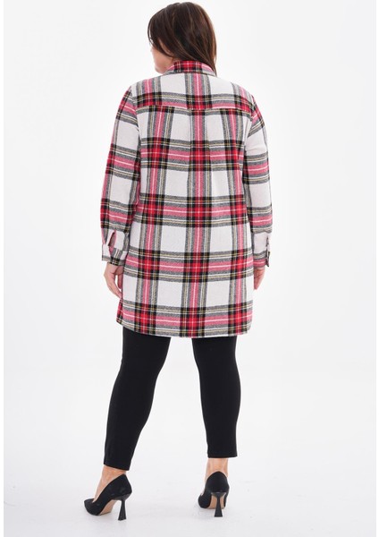 Kadın Büyük Beden Ekose Gömlek Tunik -BGG51 modelleri