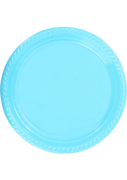 Tabak Plastik 22 cm (25 Adet) Mavi