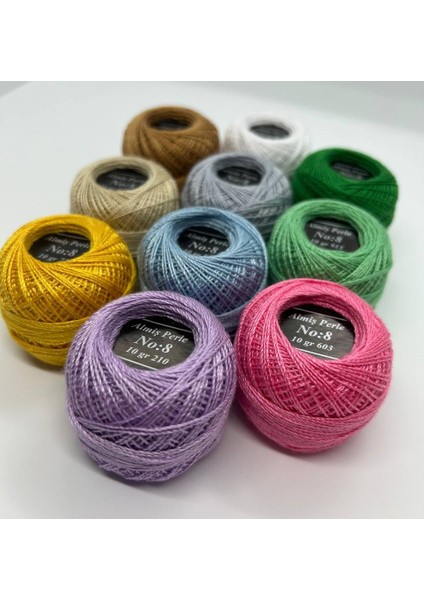 Almiş Perle Etamin-Kanaviçe 10'lu Iplik Seti (10 Gr-No:8)