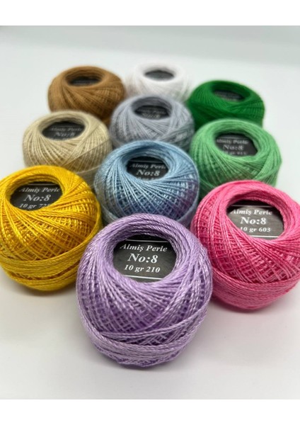 Almiş Perle Etamin-Kanaviçe 10'lu Iplik Seti (10 Gr-No:8)