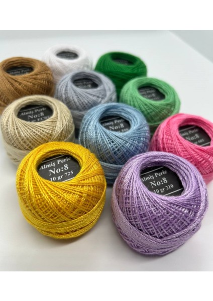 Almiş Perle Etamin-Kanaviçe 10'lu Iplik Seti (10 Gr-No:8)