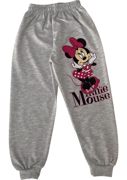 Kız Çocuk Pamuklu Gri Mickey Mouse Figürlü Eşofman Takımı modelleri