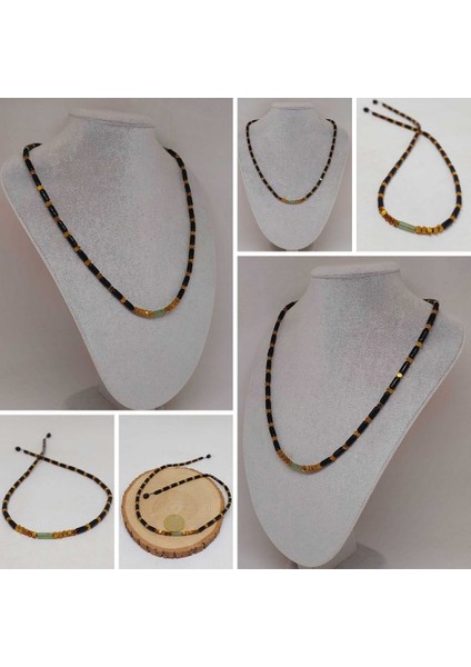 Aventurin Taşı & Oniks Taşı Tasarım Kolye (54418)