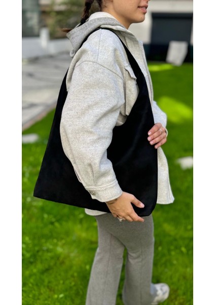 Byeduu Siyah Büyük Boy Süet Omuz Çantası fiyatları