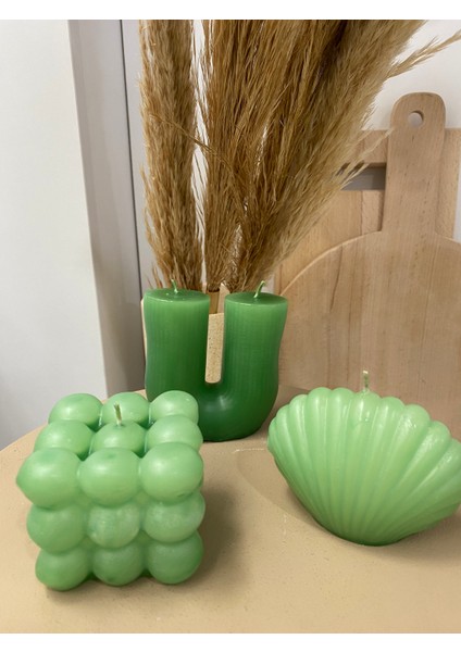 3'lü Bubble, Istiridye, Sütun, Dekoratif Mum Seti